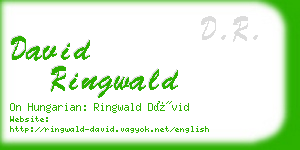 david ringwald business card